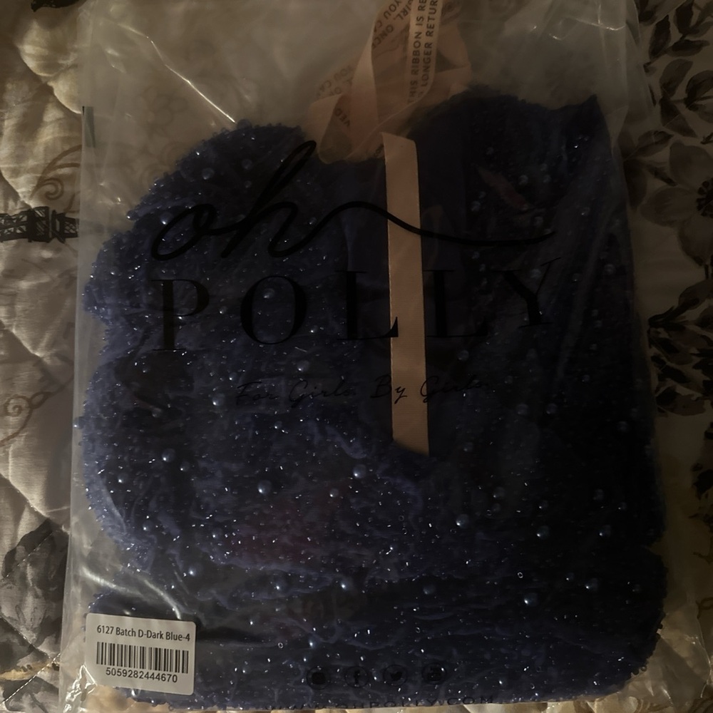 Oh Polly Midnight Blue Embellished Dress